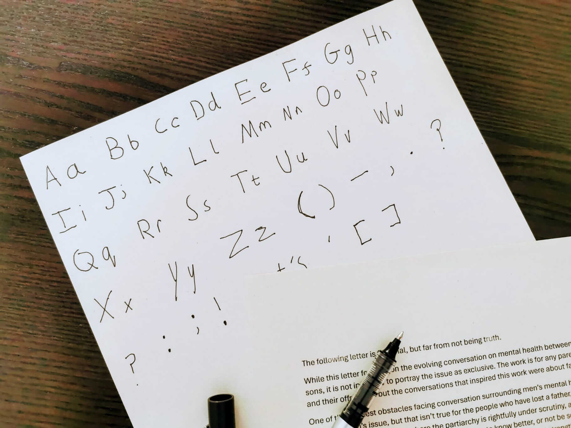 Ryan Leder handwriting for Northamptonshire Mind letter